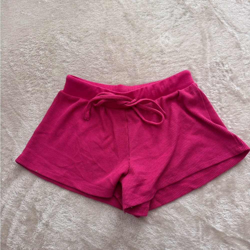 Pink Waffle Knit Shorts